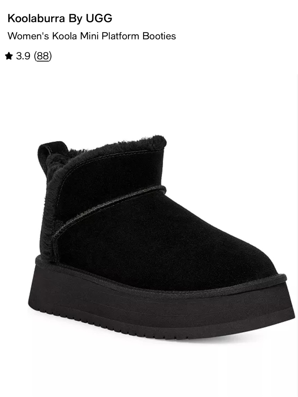 Koolaburra Black Koola Mini Platform Ankle Booties